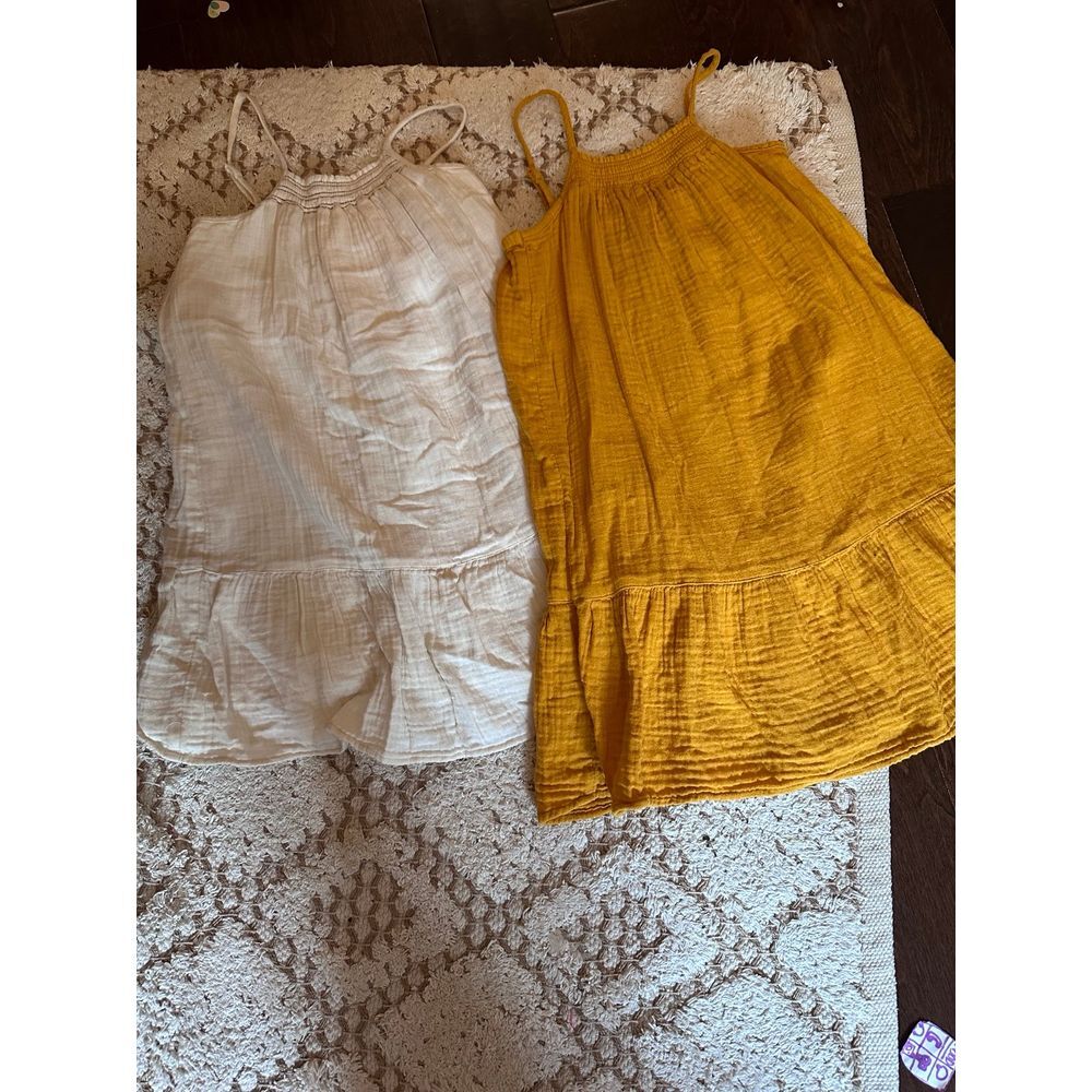 Old navy play sundresses mustard yellow ivory‎